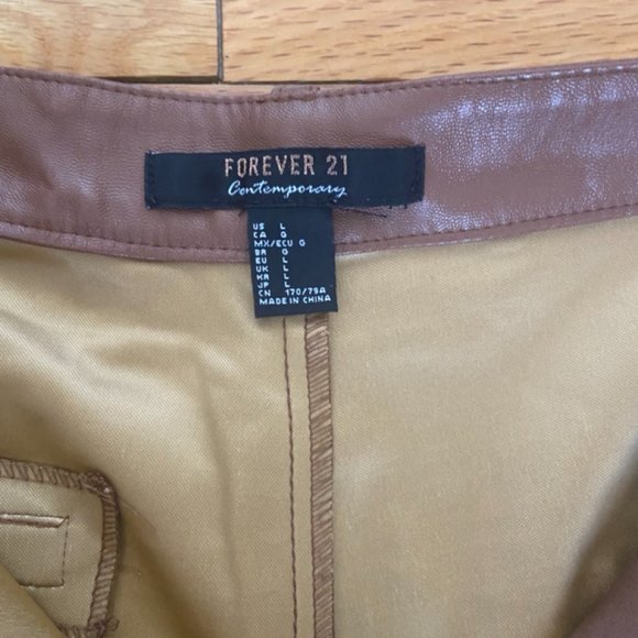 Brown Faux Leather Pants - Picture 9 of 10